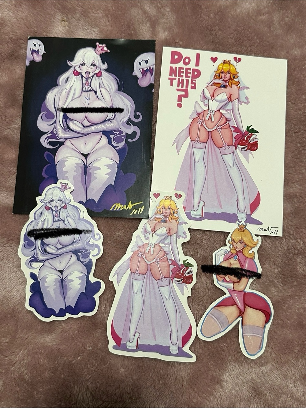 Nintendo Super Mario Princess Peach and Boo implied lewd fan Art